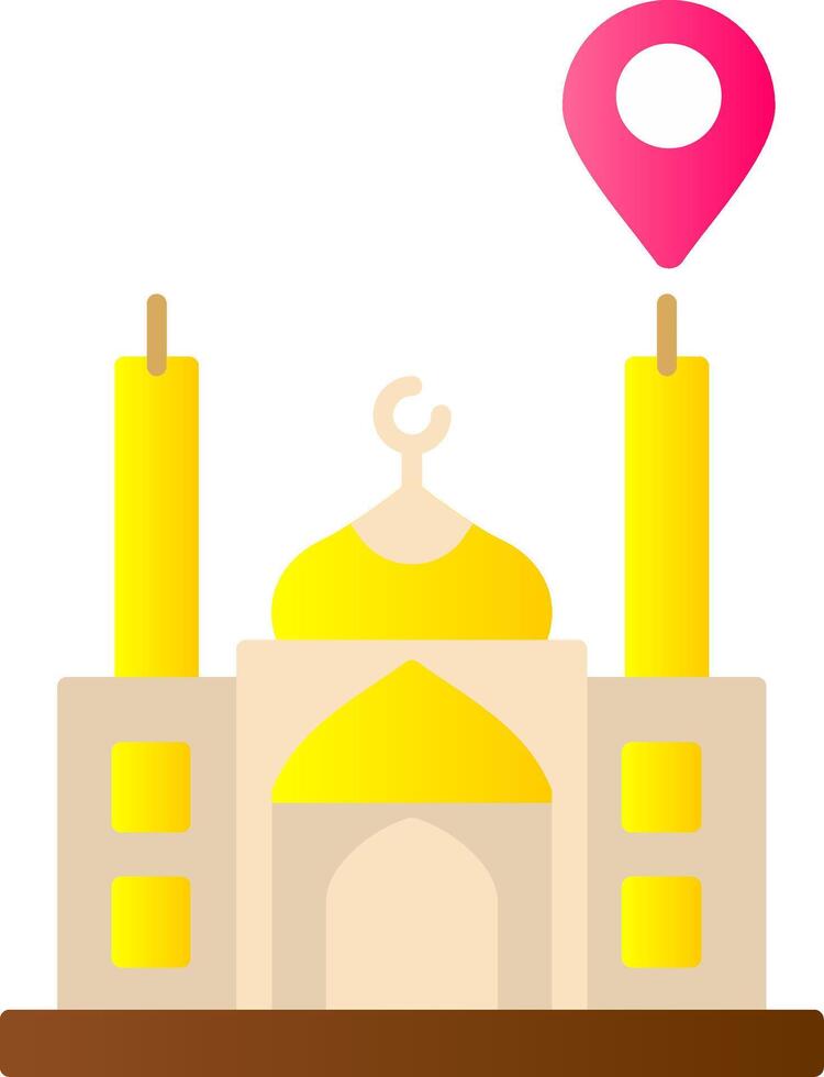 Mosque Location Flat Gradient  Icon vector