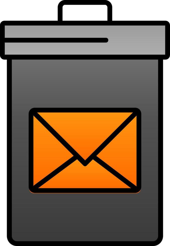 Delete Message Line Filled Gradient  Icon vector