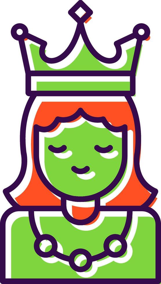 Princess Filled  Icon vector