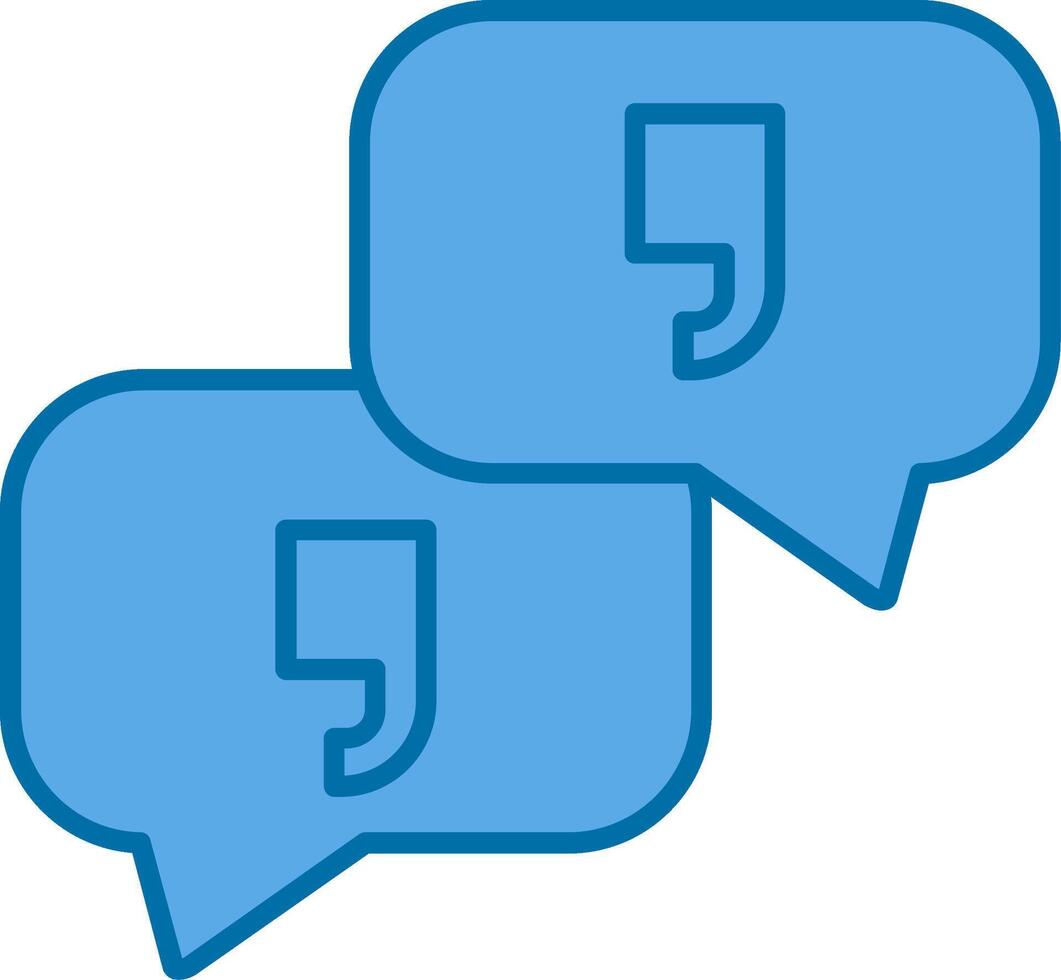 Quotation Filled Blue  Icon vector