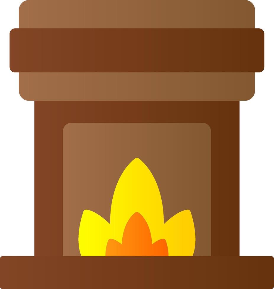 Fireplace Flat Gradient  Icon vector