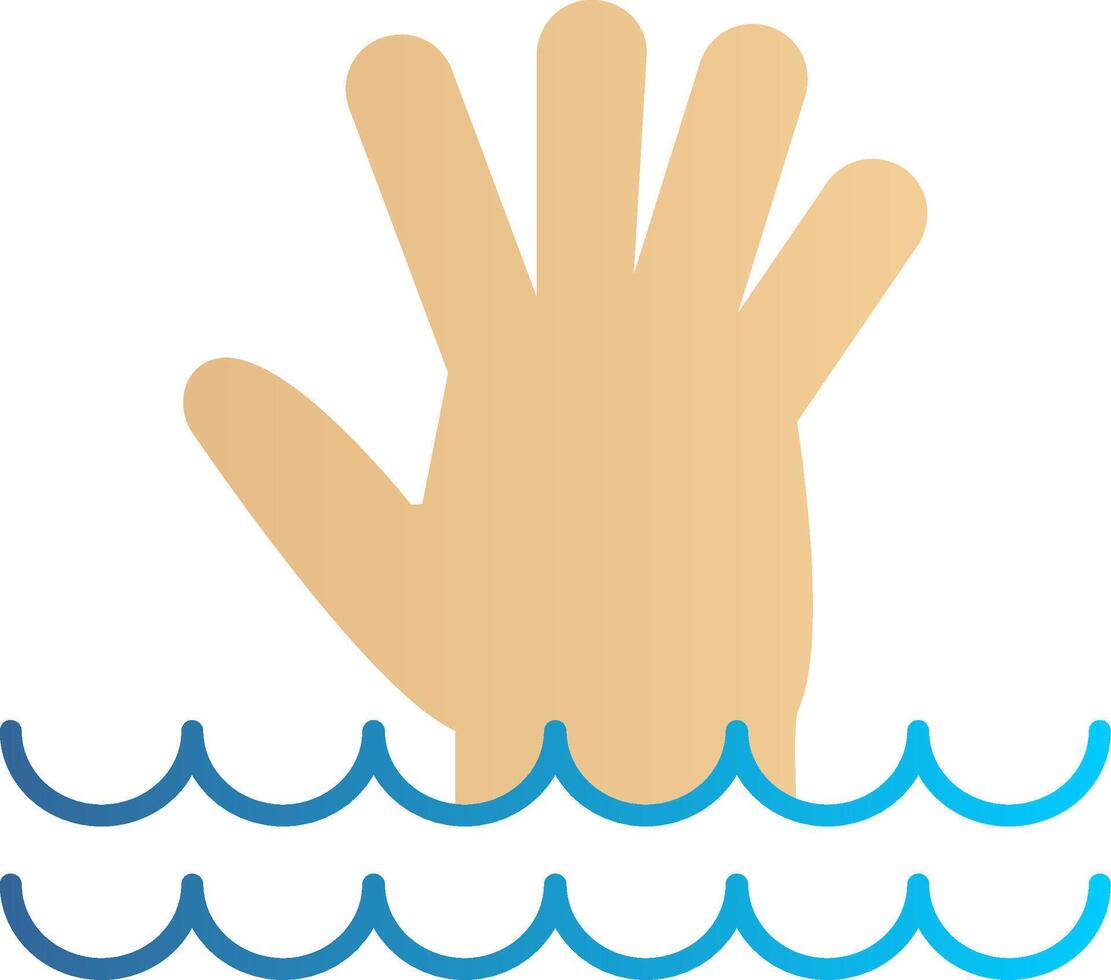 Drowning Flat Gradient  Icon vector