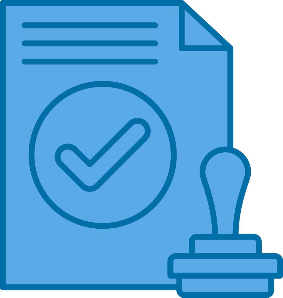 Approval Filled Blue  Icon vector