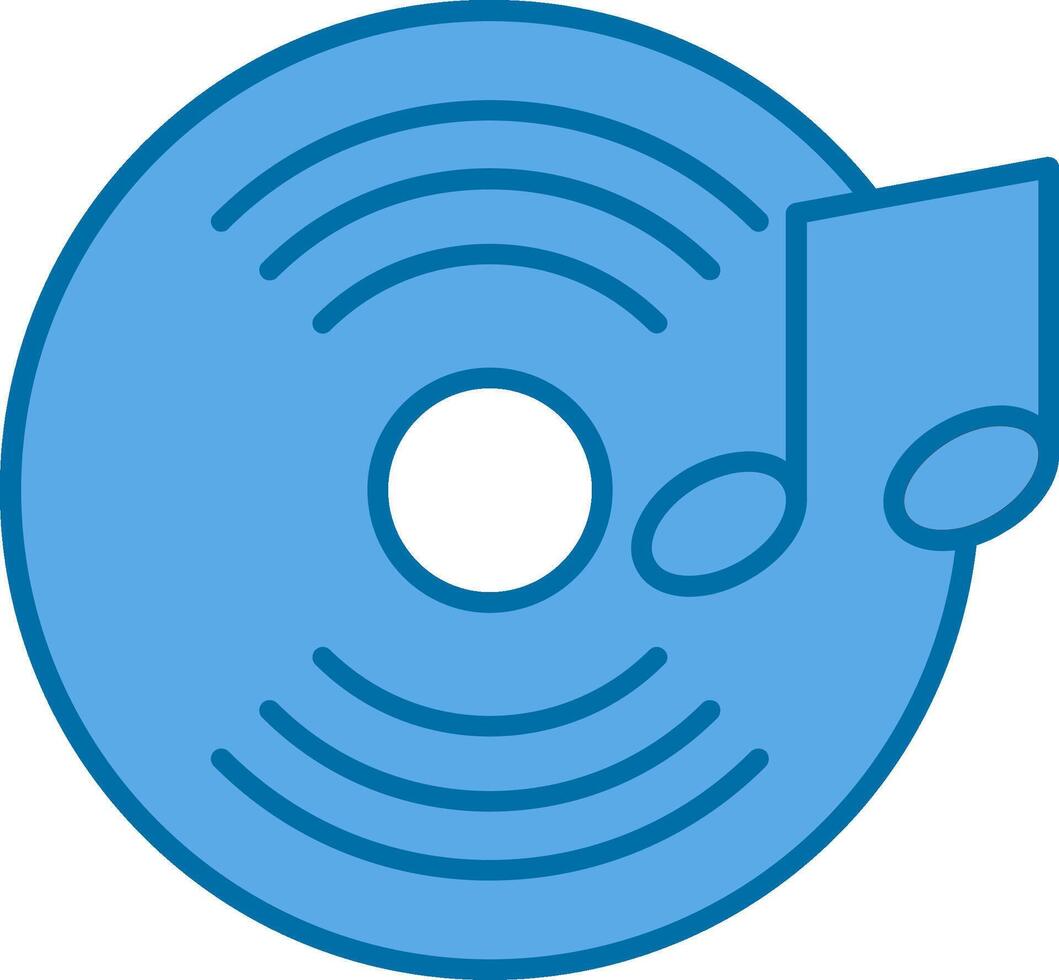 Vinyl Record Filled Blue  Icon vector