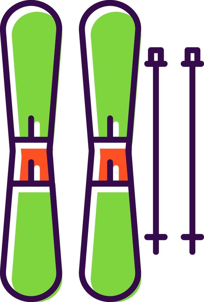Skis Filled  Icon vector