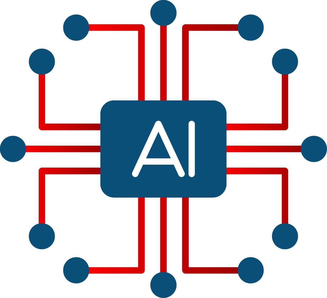 Artificial Intelligence Flat Gradient  Icon vector