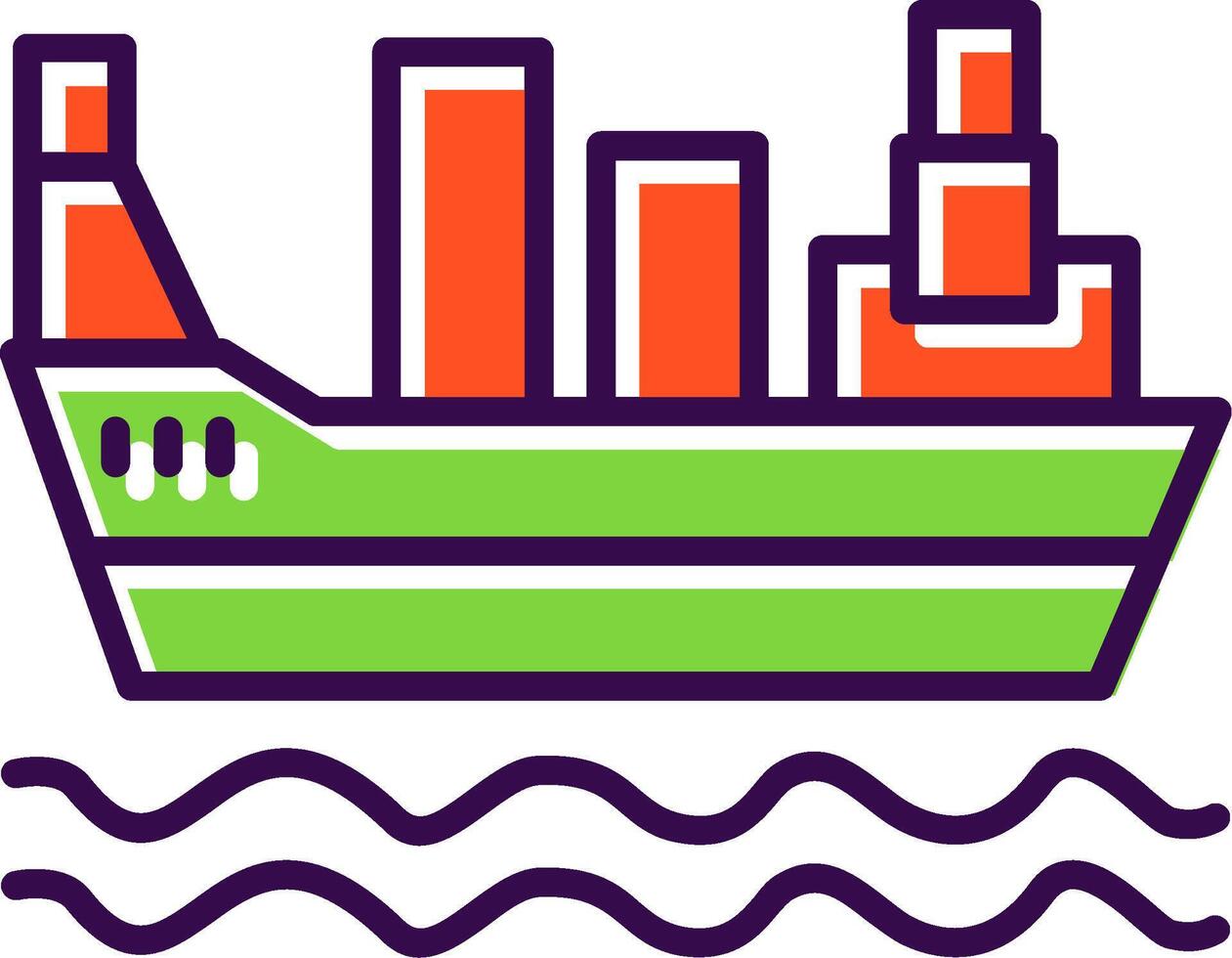 Cargo Ship Filled  Icon vector