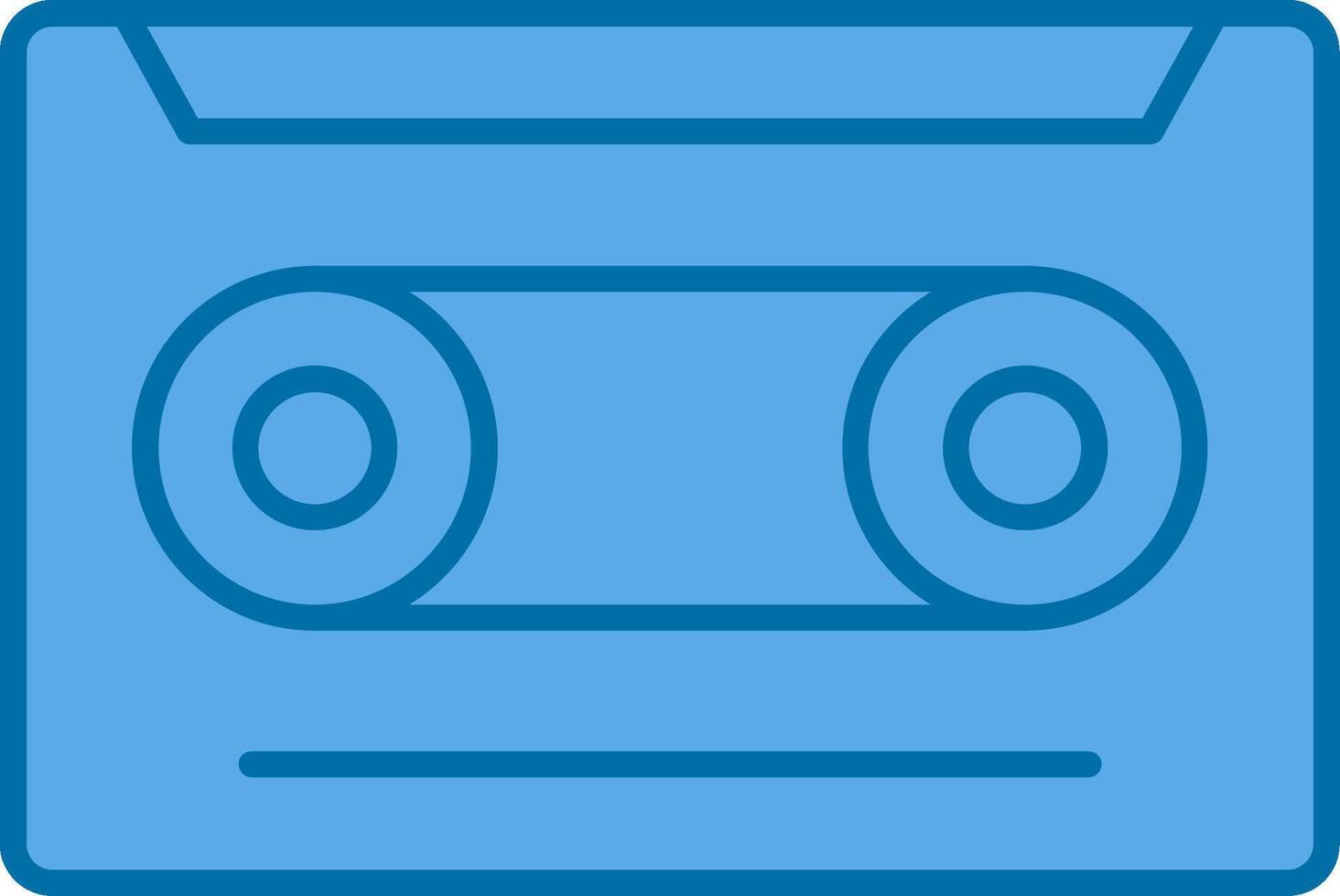 Cassette Filled Blue  Icon vector
