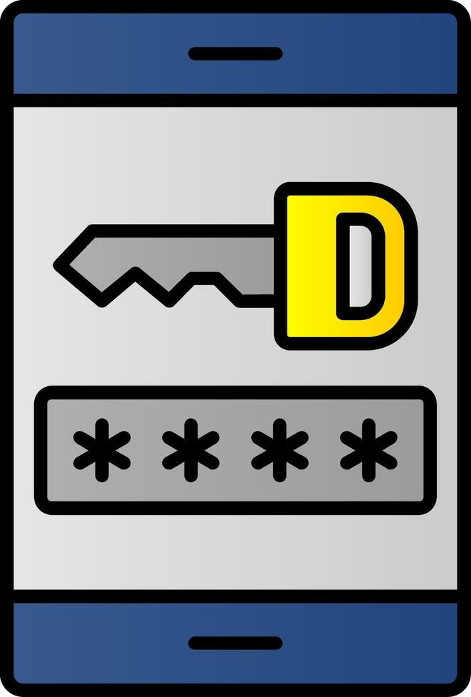 Password Line Filled Gradient  Icon vector