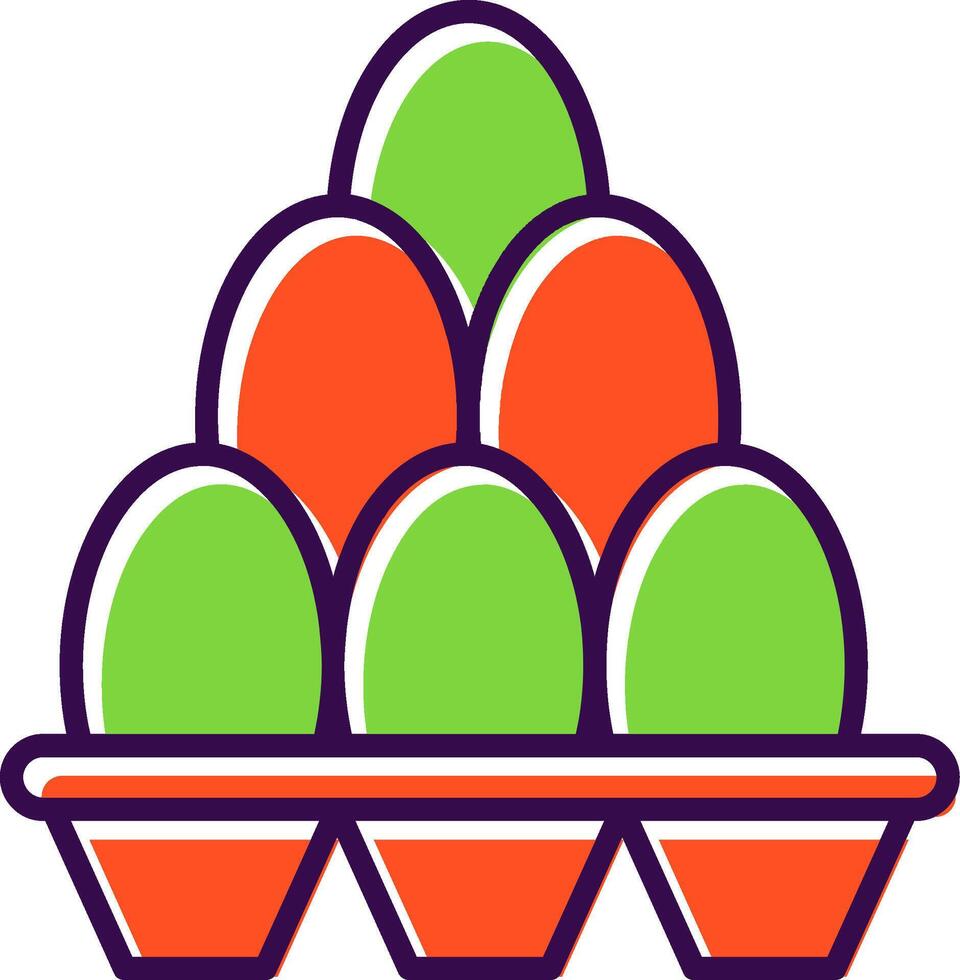 Egg Carton Filled  Icon vector