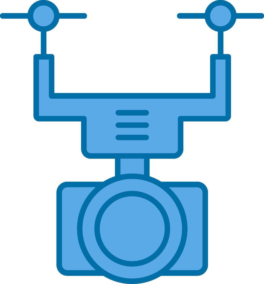 Camera Drone Filled Blue  Icon vector