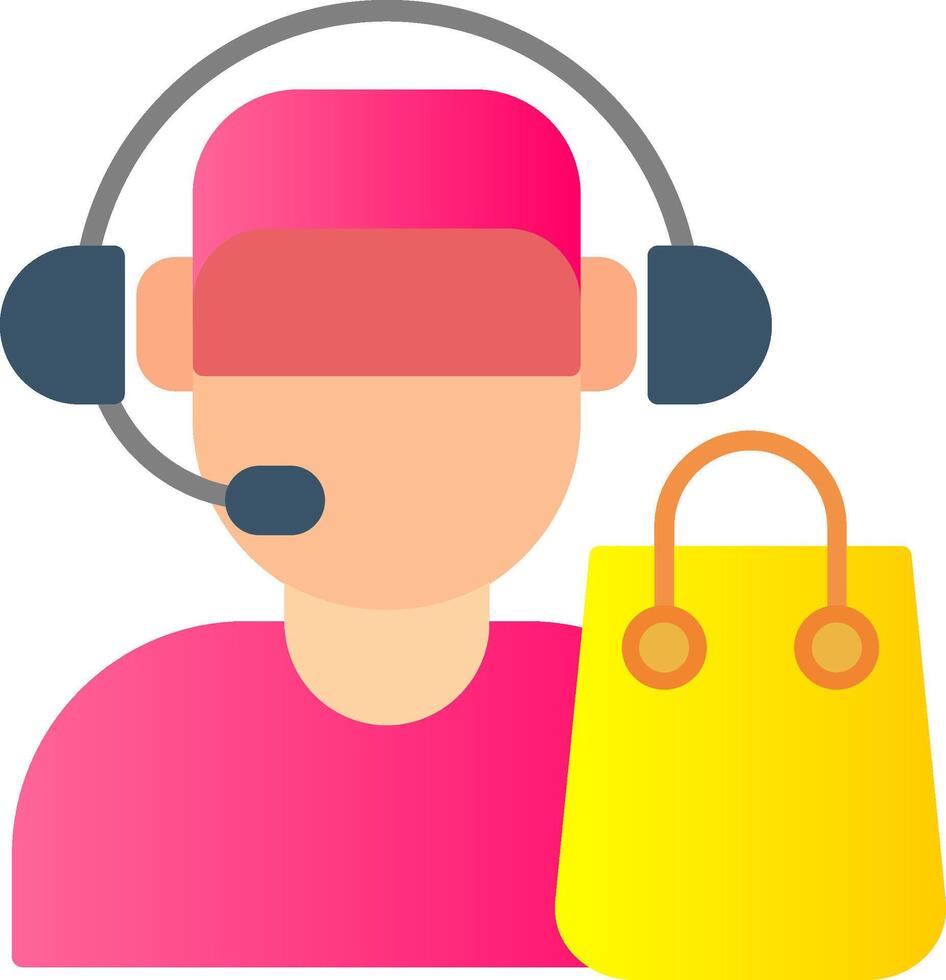 Customer Service Agent Flat Gradient  Icon vector