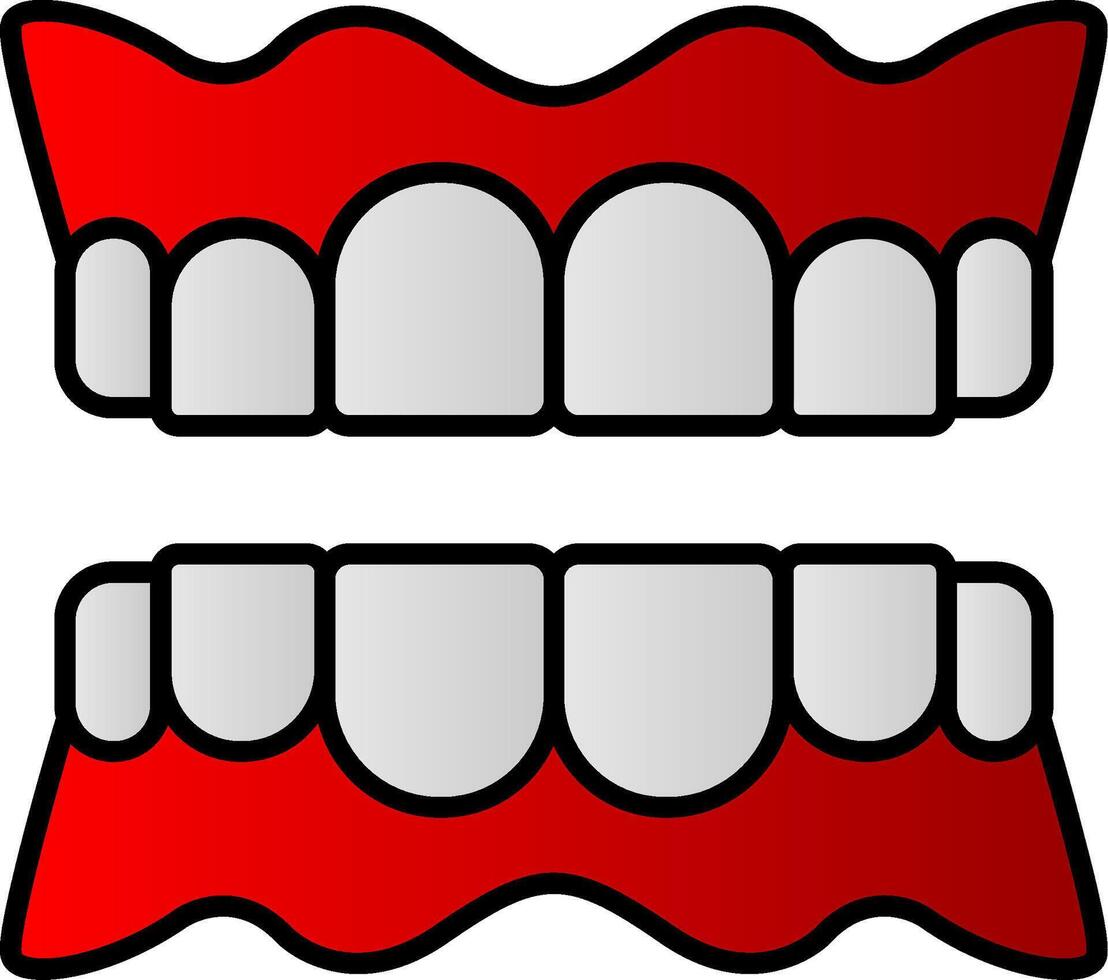 Denture Line Filled Gradient  Icon vector