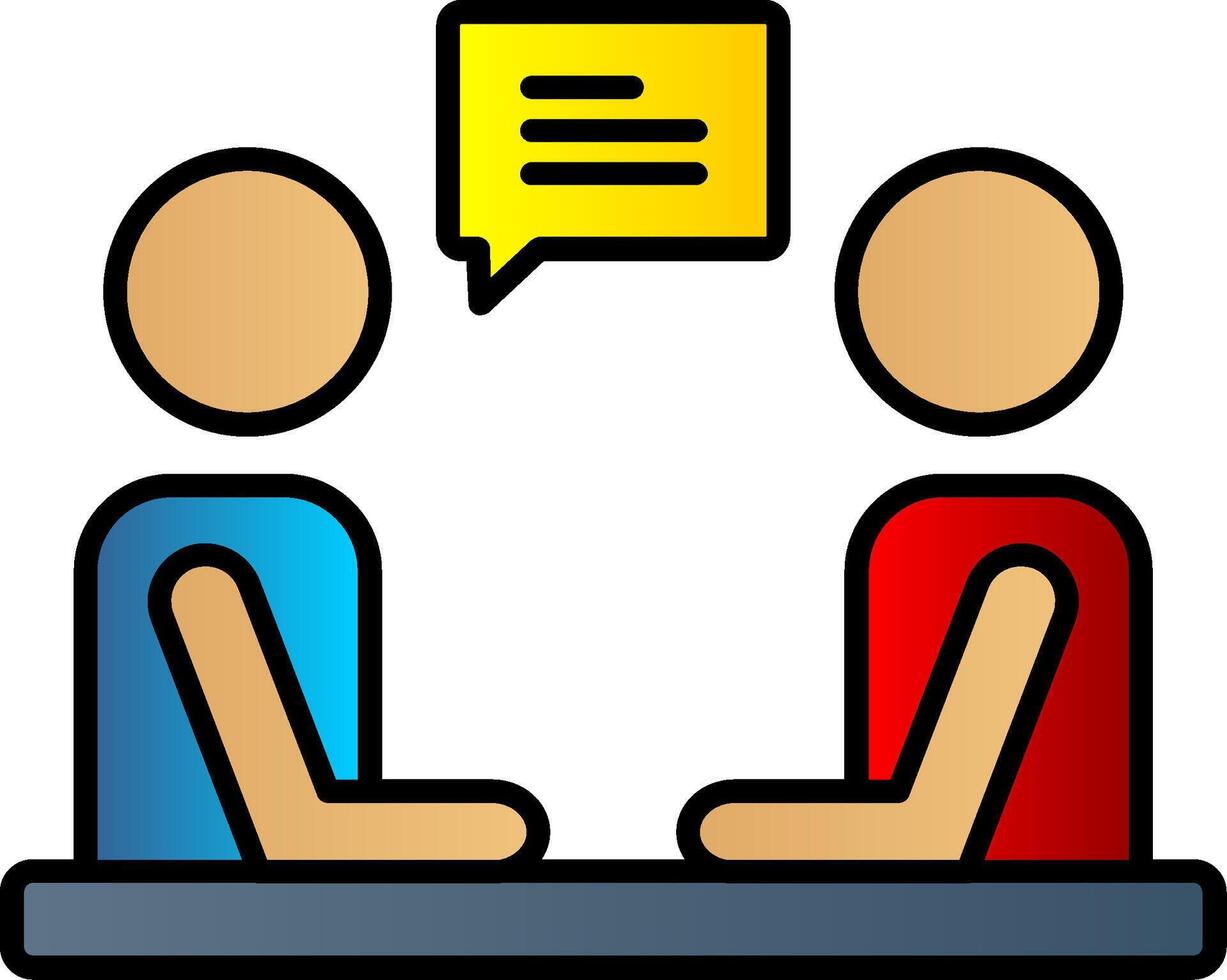 Interview Line Filled Gradient  Icon vector