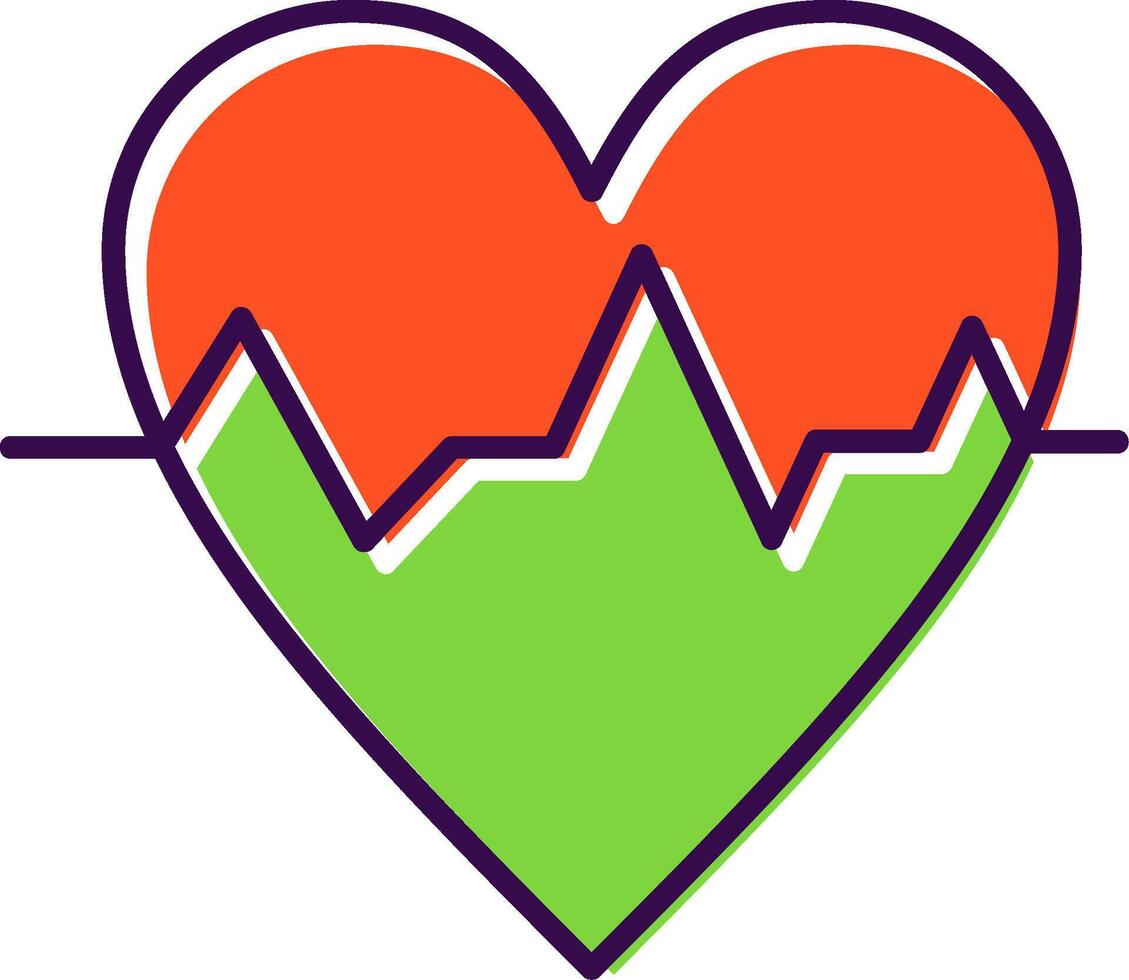 Pulse Rate Filled  Icon vector