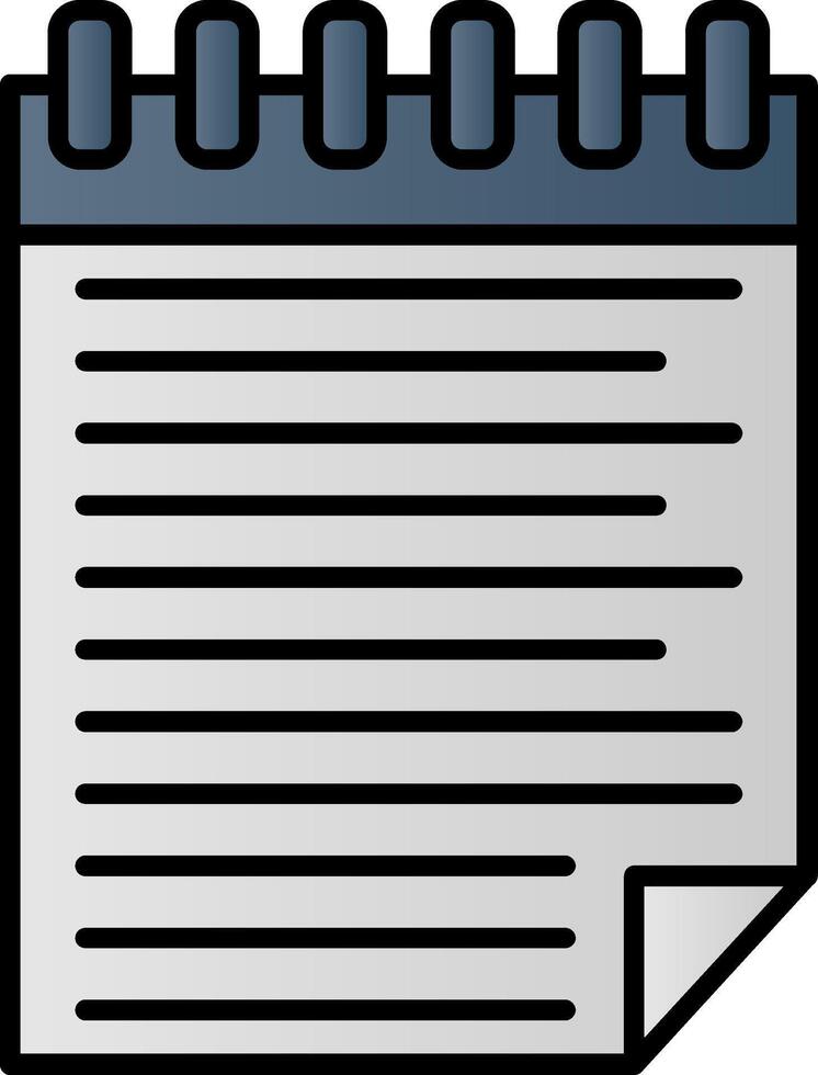 Notepad Line Filled Gradient  Icon vector