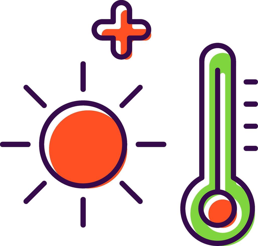 Heat Wave Filled  Icon vector