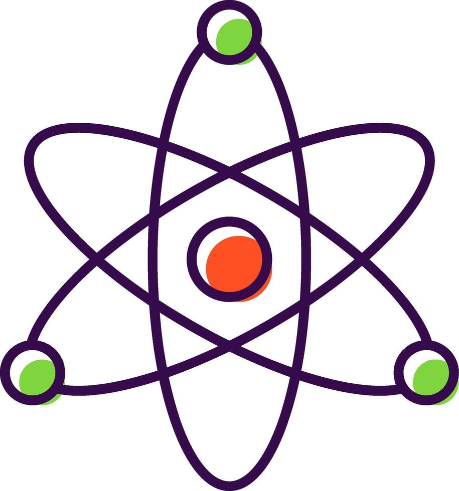 Atom Filled  Icon vector