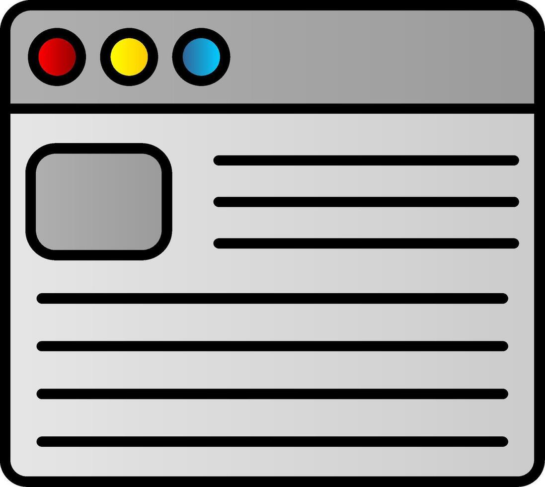 web navegador línea lleno degradado icono vector
