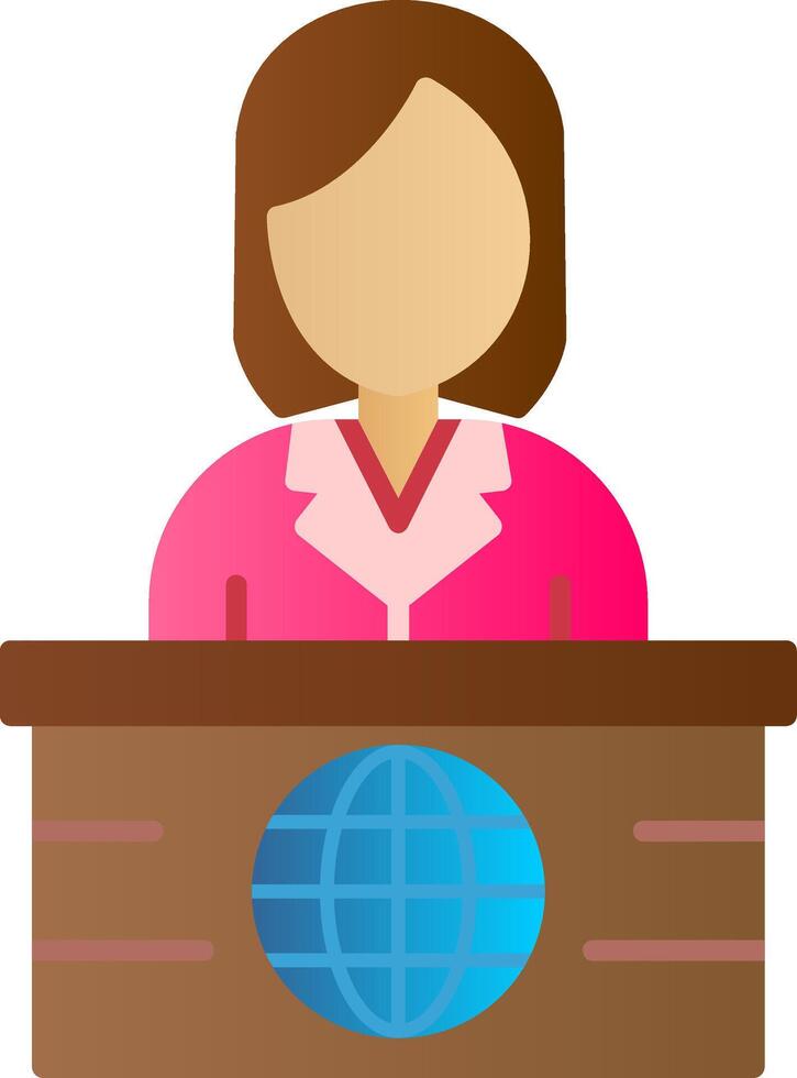 News Anchor Flat Gradient  Icon vector