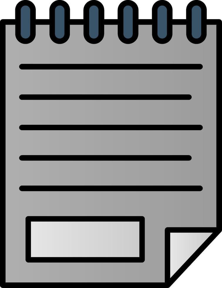 Note Line Filled Gradient  Icon vector