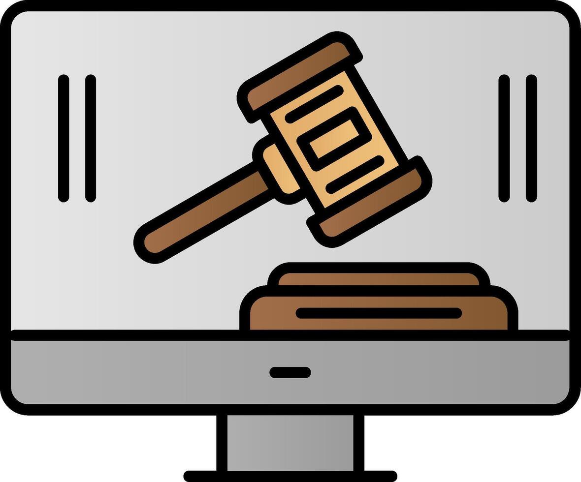 Auction Line Filled Gradient  Icon vector