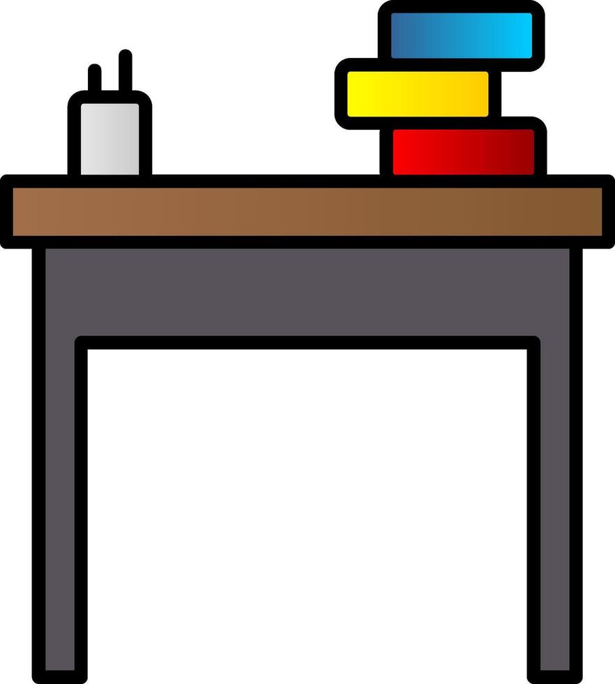 School Desk Line Filled Gradient  Icon vector