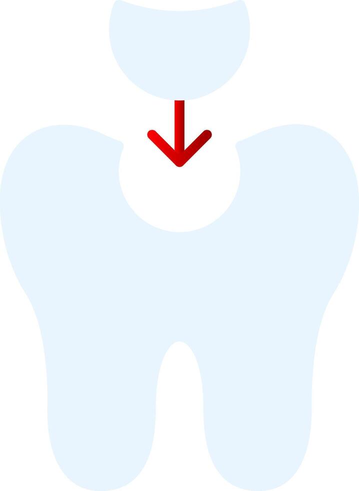 Tooth Filling Flat Gradient  Icon vector