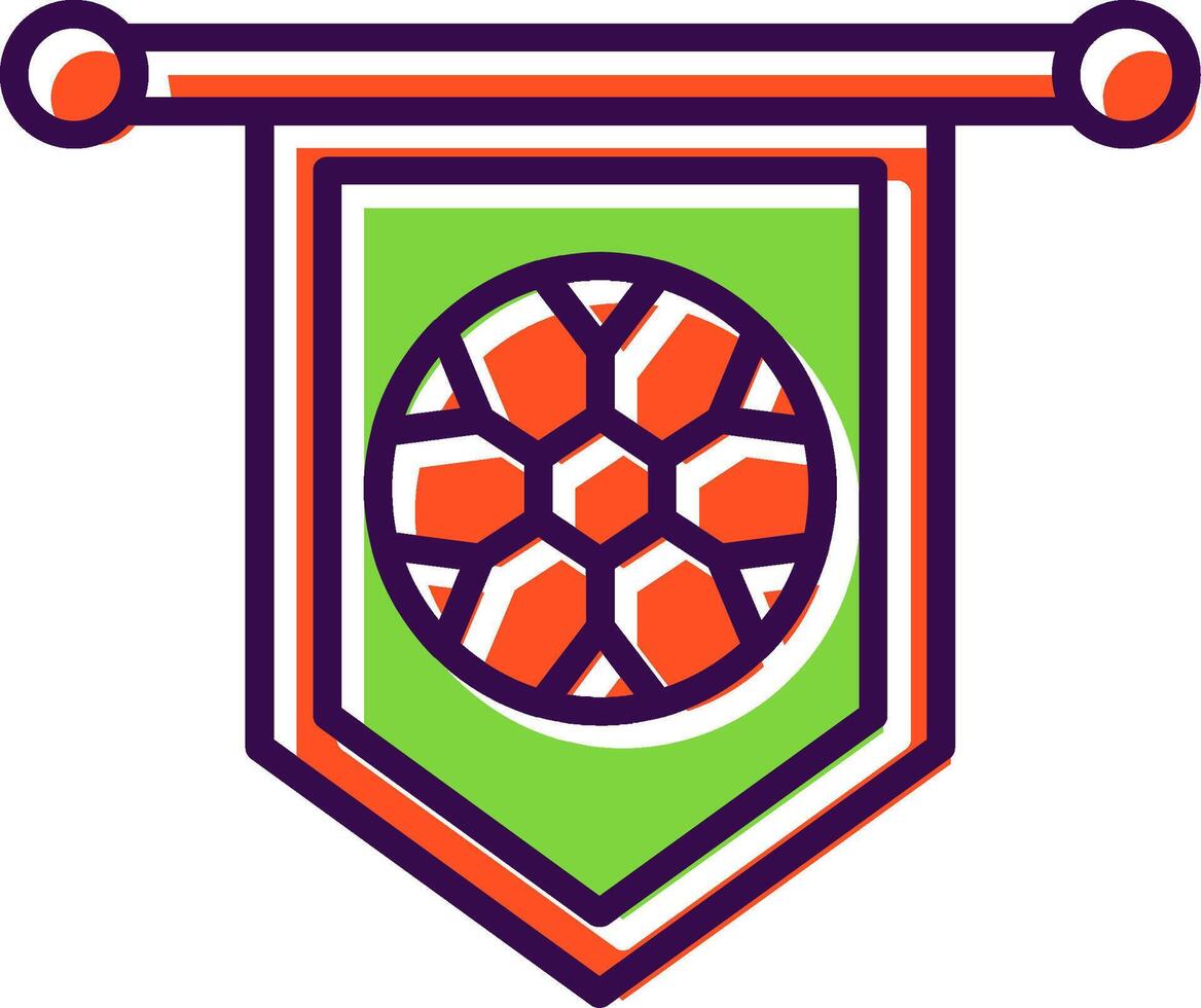 Football Banner Filled  Icon vector