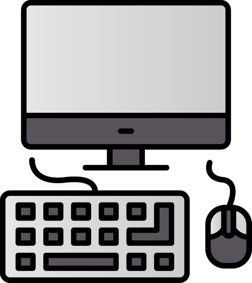 Computing Line Filled Gradient  Icon vector