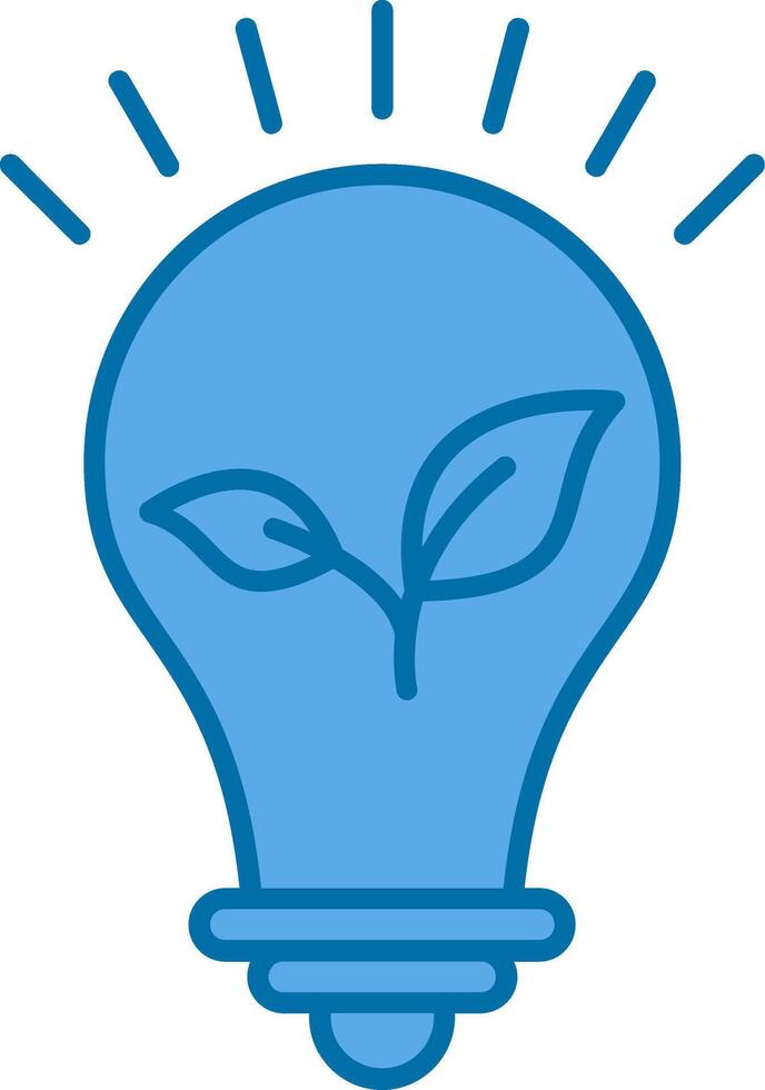 Light Bulb Filled Blue  Icon vector