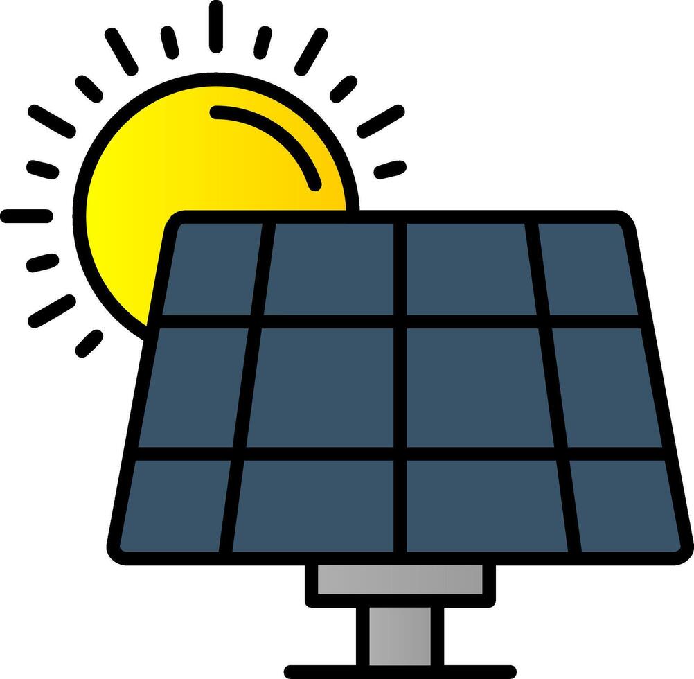 Solar Panel Line Filled Gradient  Icon vector