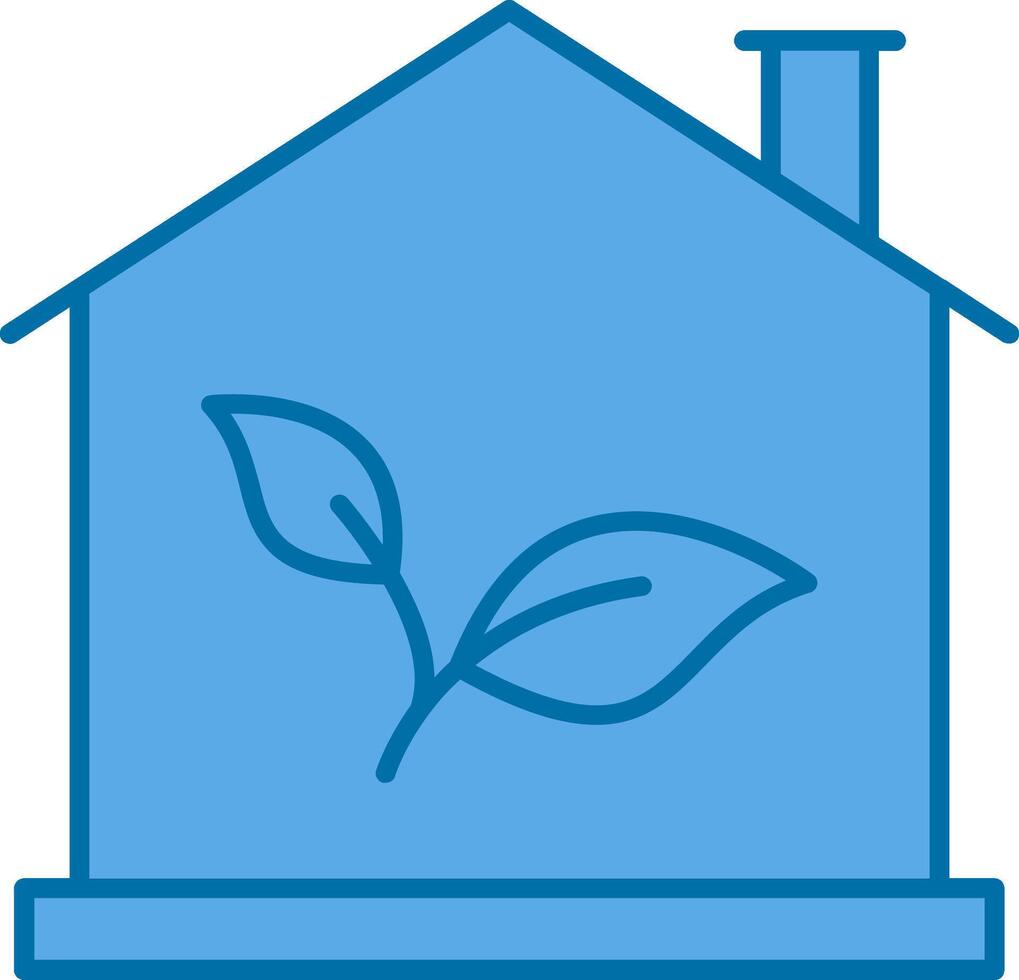 Eco House Filled Blue  Icon vector