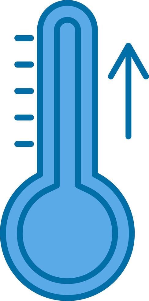 Rising Temperature Filled Blue  Icon vector
