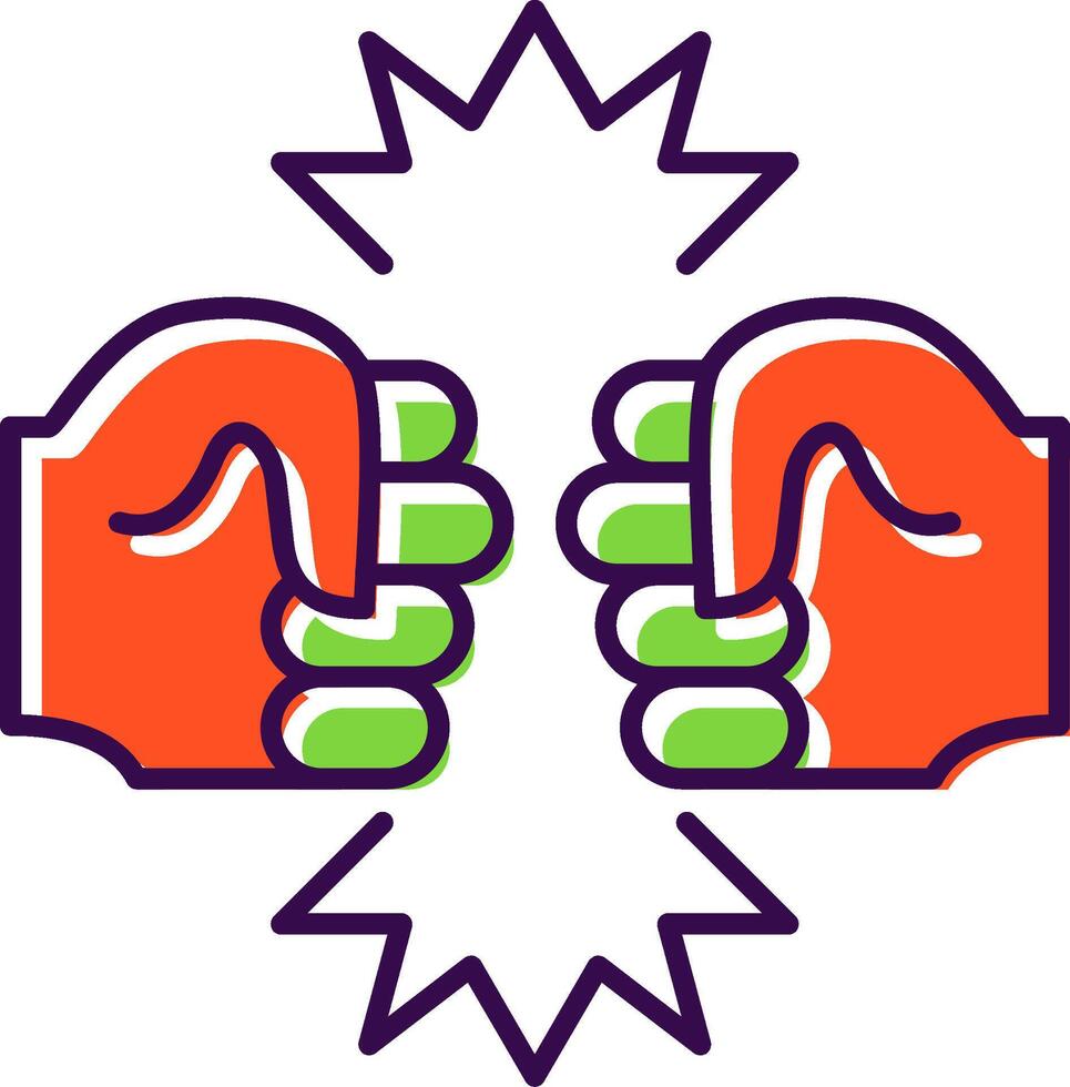 Fighting Filled  Icon vector