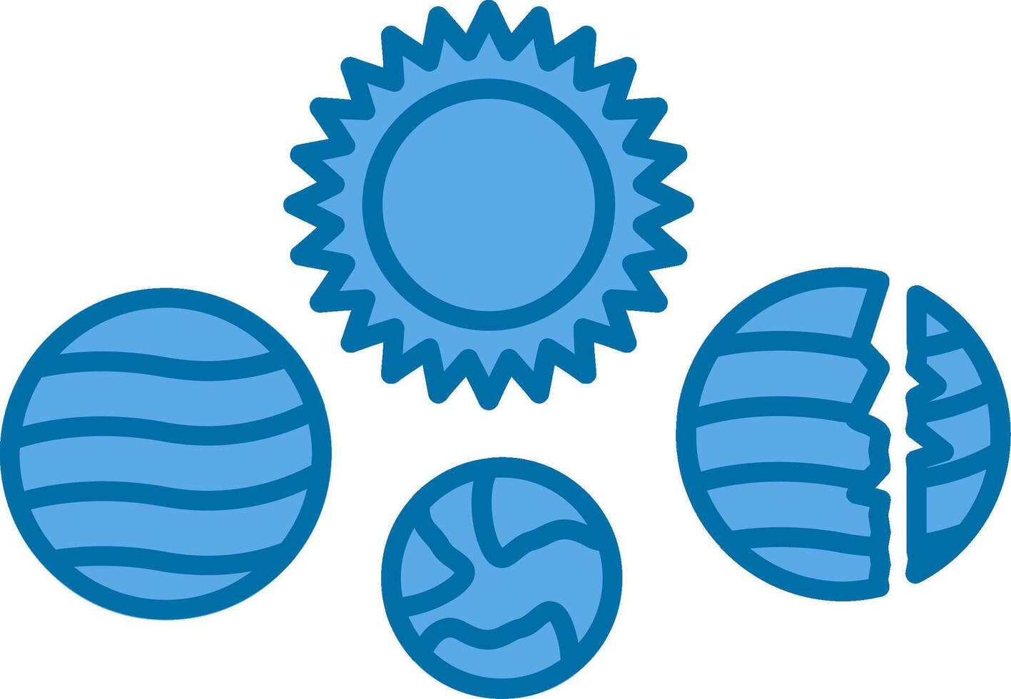 Solar System Filled Blue  Icon vector