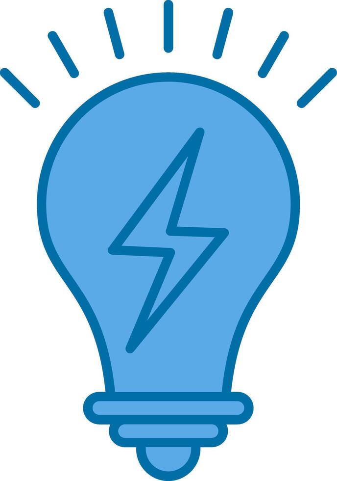 Light Bulb Filled Blue  Icon vector