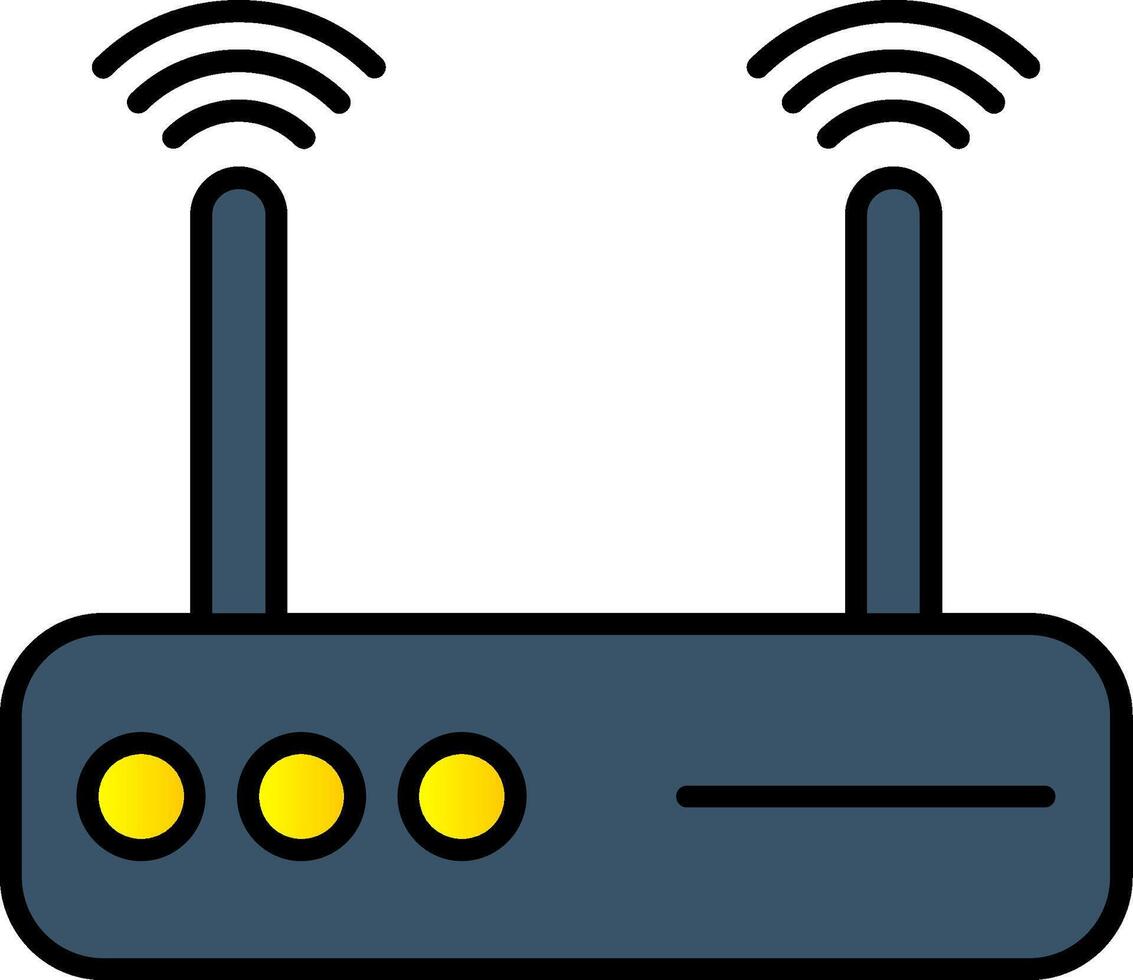 Modem Line Filled Gradient  Icon vector