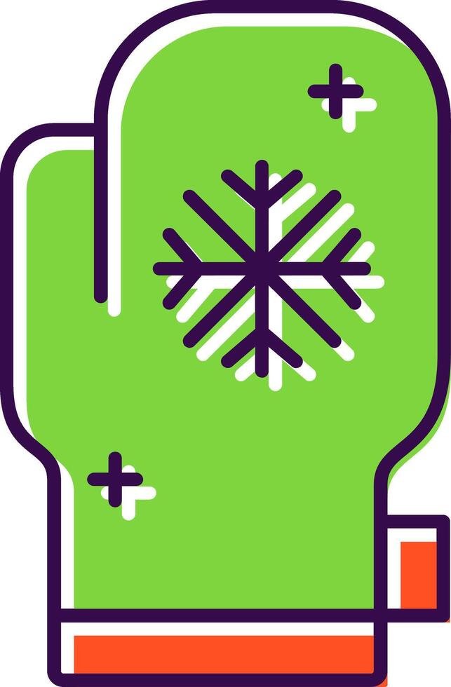 Mitten Filled  Icon vector