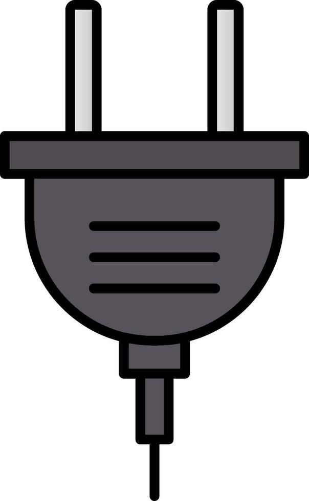 Power Plug Line Filled Gradient  Icon vector