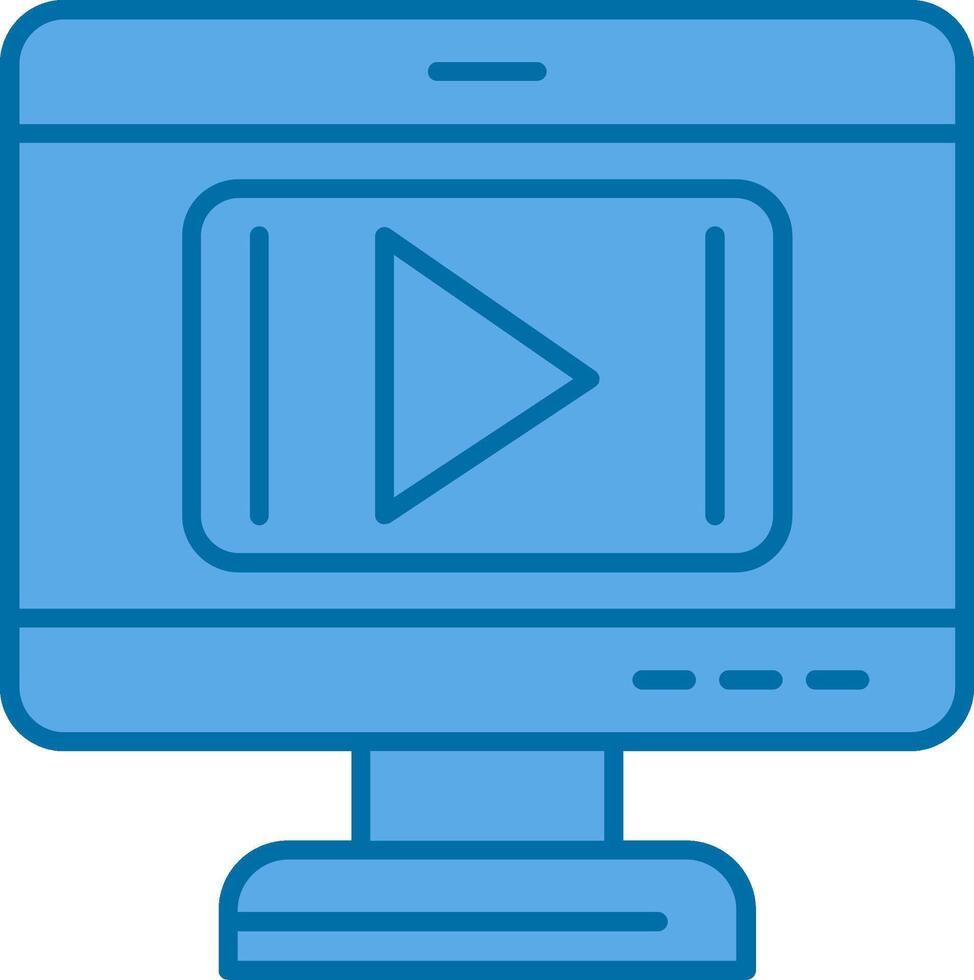 Video Player Filled Blue  Icon vector