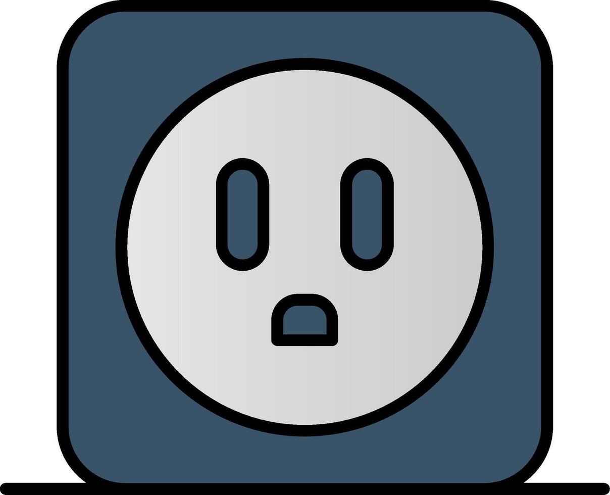 Power Socket Line Filled Gradient  Icon vector