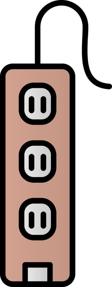 Power Strip Line Filled Gradient  Icon vector