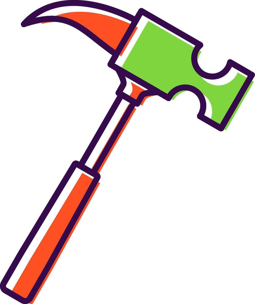 Hammer Filled  Icon vector