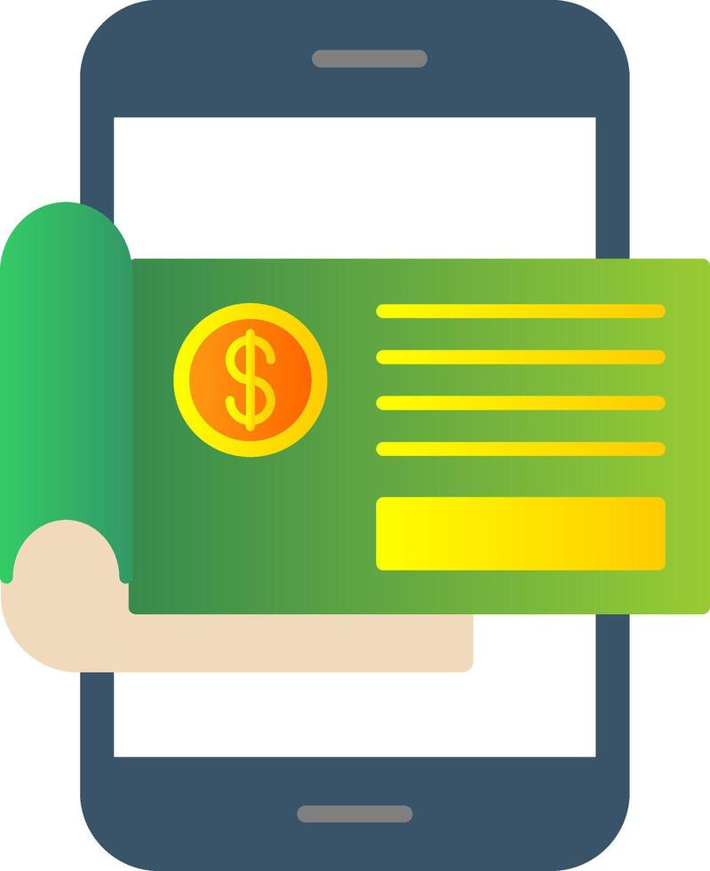 Bank Check Flat Gradient  Icon vector