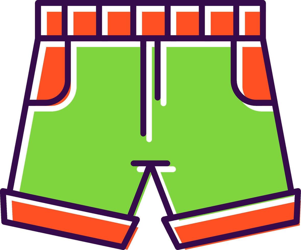 pantalones cortos lleno icono vector