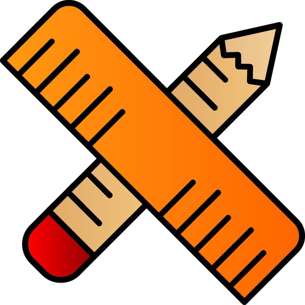 Pencil Line Filled Gradient  Icon vector