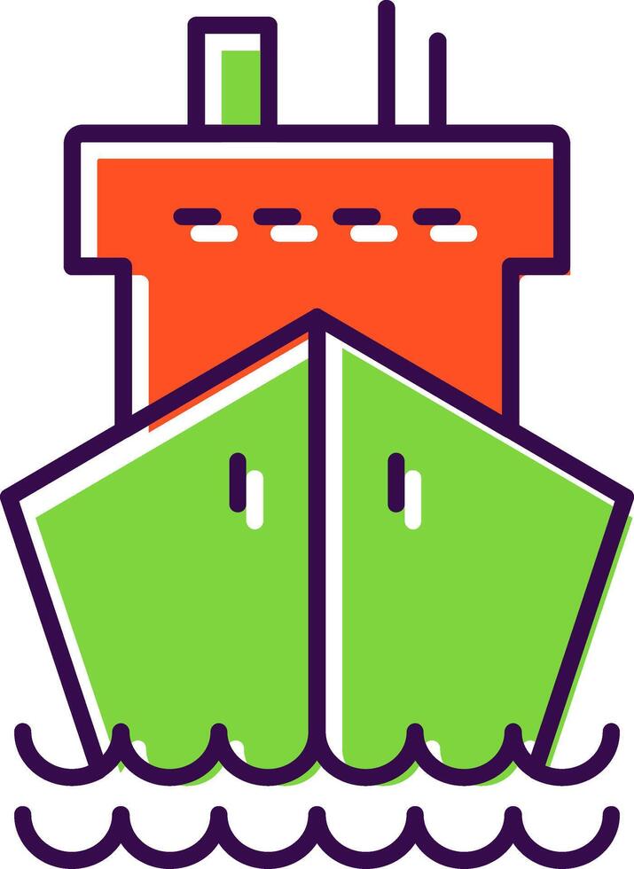 Cargo Ship Filled  Icon vector