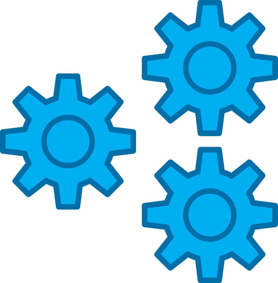 Setting Filled Blue  Icon vector