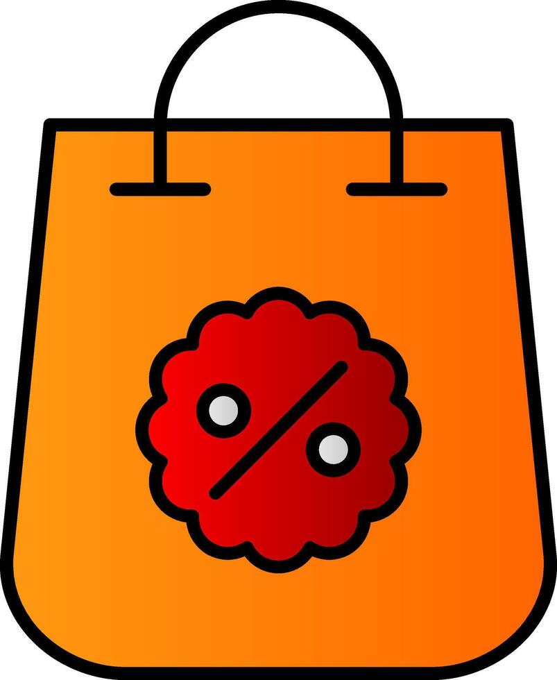 compras bolso línea lleno degradado icono vector